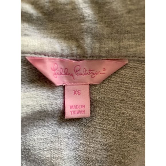 Lilly Pulitzer Gray Skipper Popover Jacket Peek-A-Boo Lace Sleeves XS Excellent - Picture 9 of 11